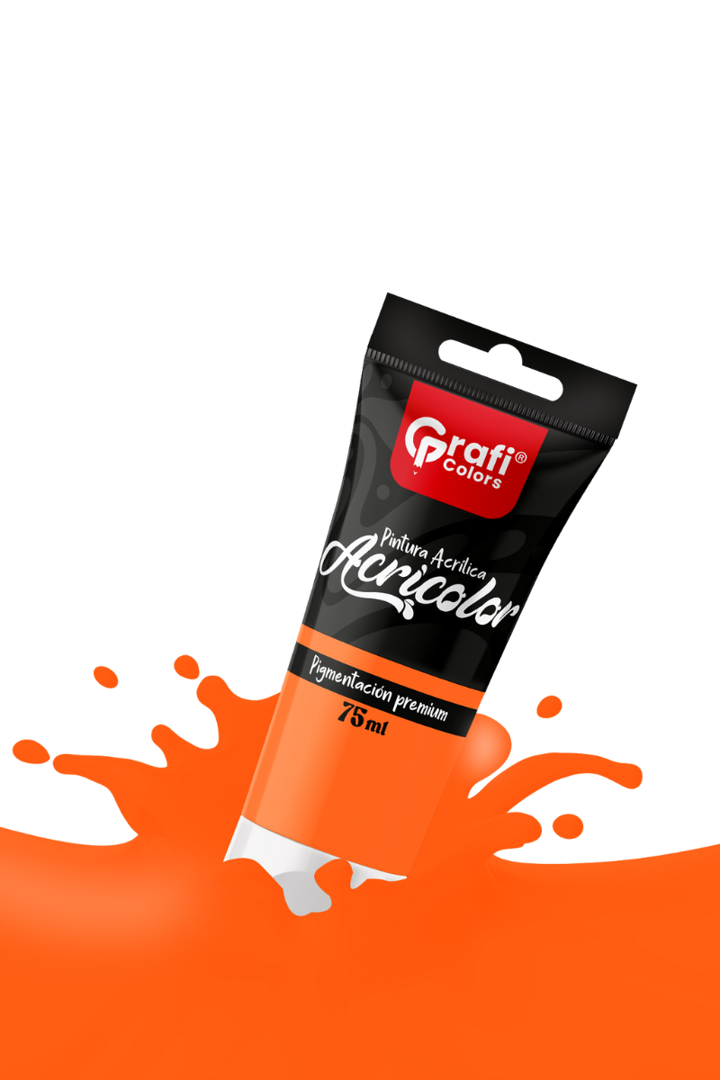 Pintura Acrílica Grafi Colors Color Naranja 75ml