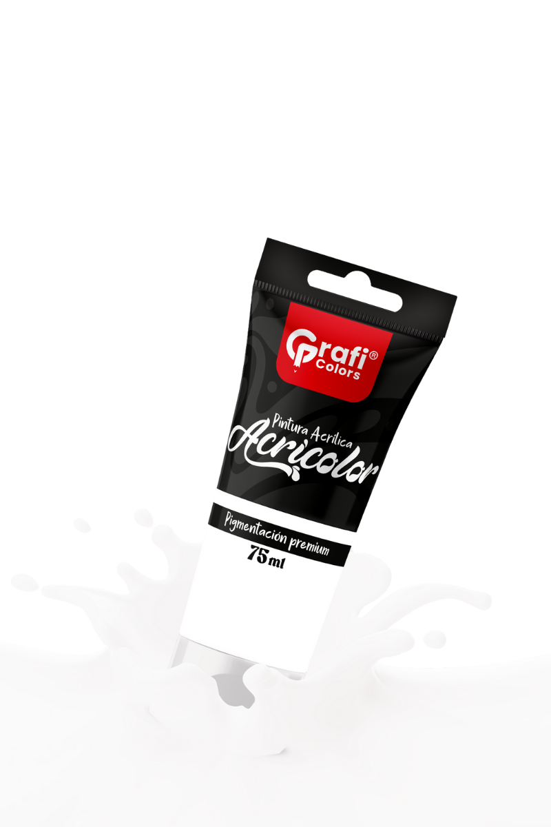 Pintura Acrílica Grafi Colors Color Blanco 75ml X 6 Unidades