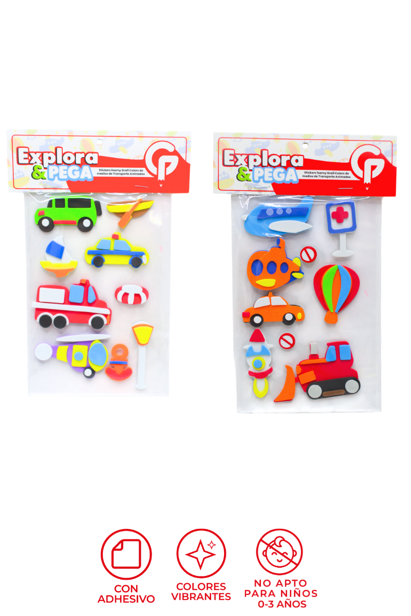 Sticker Foamy Transporte Grafi Colors