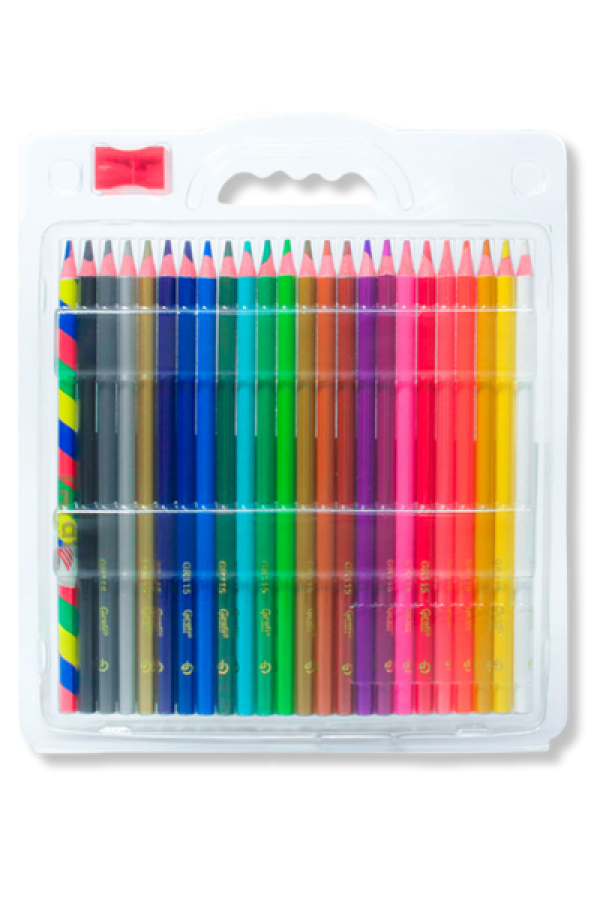 Colores Grafi Colors Redondos 4mm x 24 Unidades, Incluye 1 Multicolor 2 Metalizados