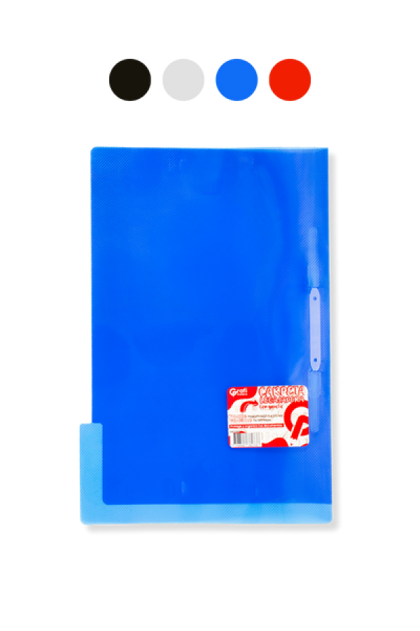 Carpeta Plástica Grafi Colors Tamaño Oficio Con Legajador Azul