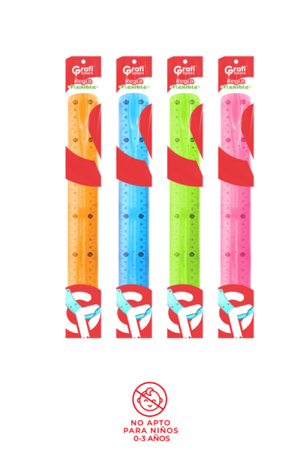 Regla Grafi Colors Flexible 30 cm Colores Surtidos