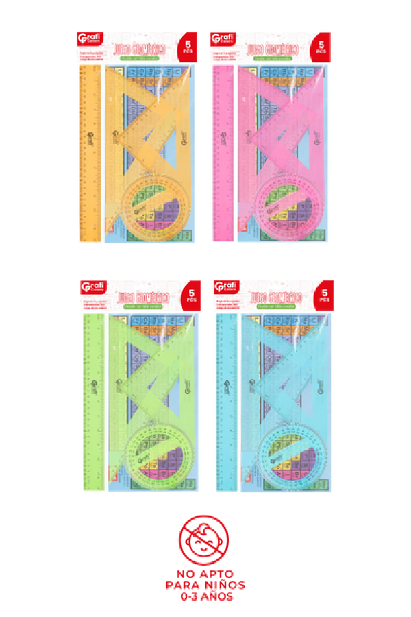 Juego Geométrico Grafi Colors Flexible Colores Traslucidos Incluye Tabla Periódica