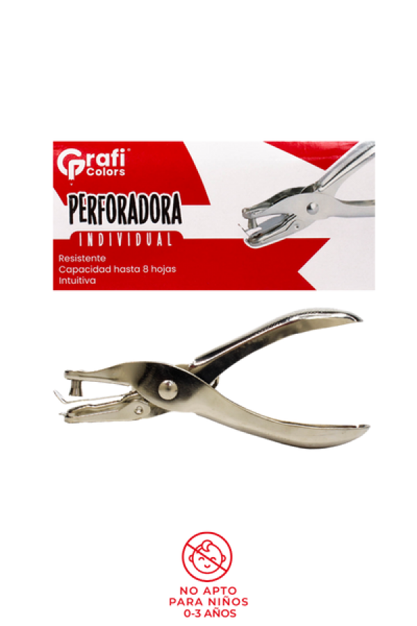 Perforadora Grafi Colors Metalizada Un Hueco