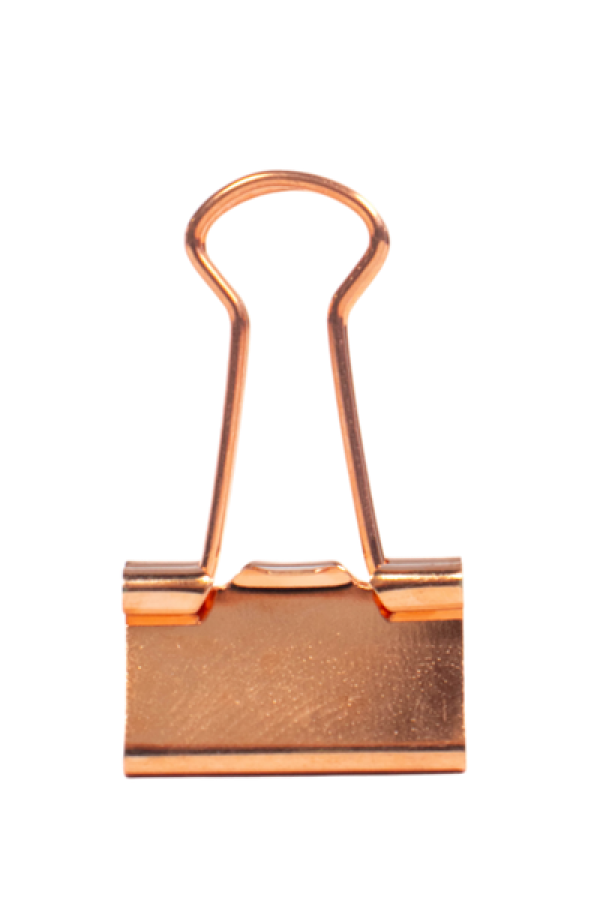 Pinzas Sujetadoras de Papel Grafi Colors Color Oro Rosa 19 mm En Bolsa x 8 Unidades