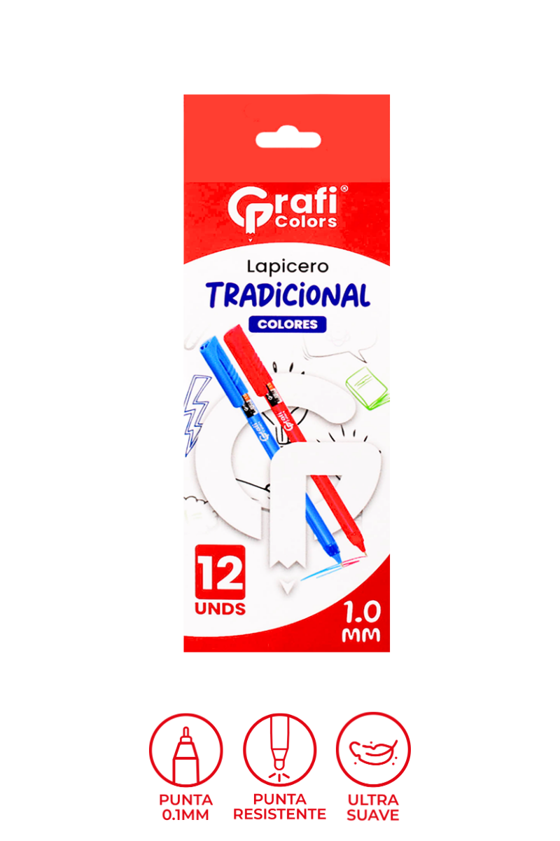 Lapicero Grafi Colors Colores 1,0m x 12 Unidades