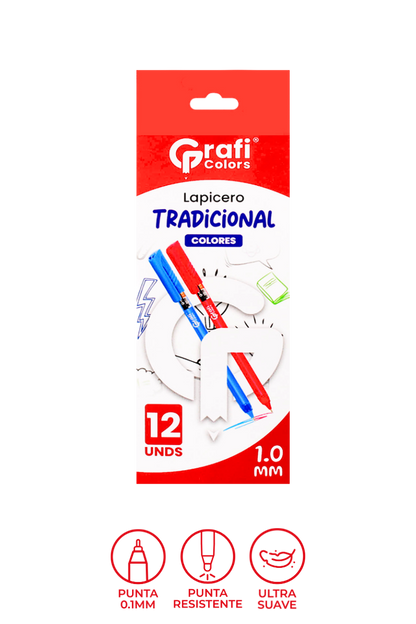 Lapicero Grafi Colors Colores 1,0m x 12 Unidades