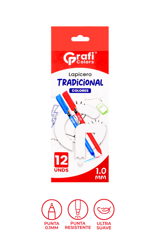 Lapicero Grafi Colors Colores 1,0m x 12 Unidades