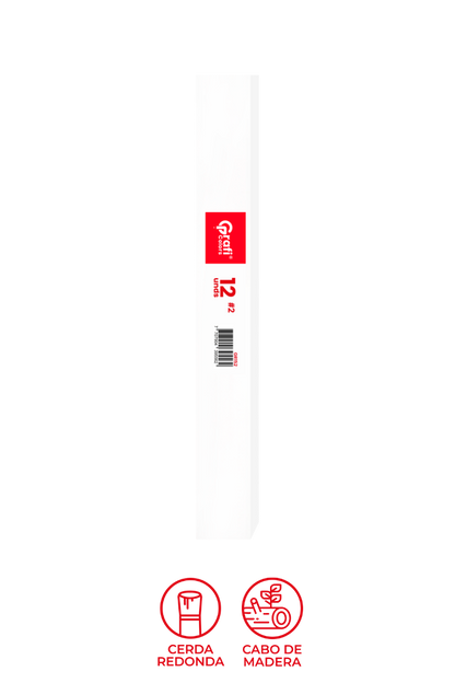 Pincel Redondo  Grafi Colors # 02 x 12 Unidades