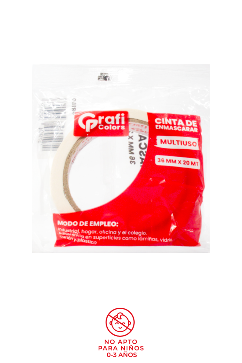 Cinta de Enmascarar Multiuso Grafi Colors 36mm x 20mts