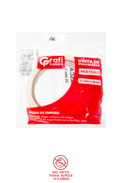 Cinta de Enmascarar Multiuso Grafi Colors 36mm x 20mts