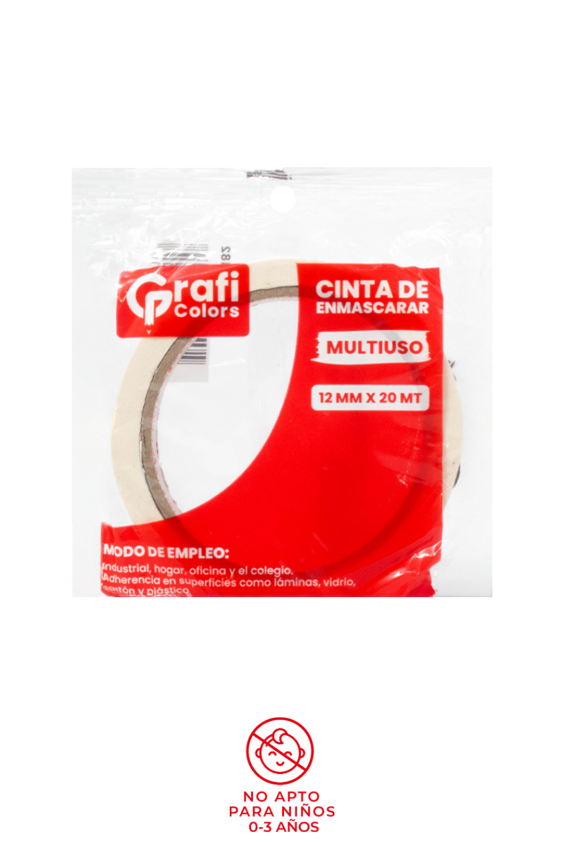 Cinta de Enmascarar Multiuso Grafi Colors 12mm x 20mts