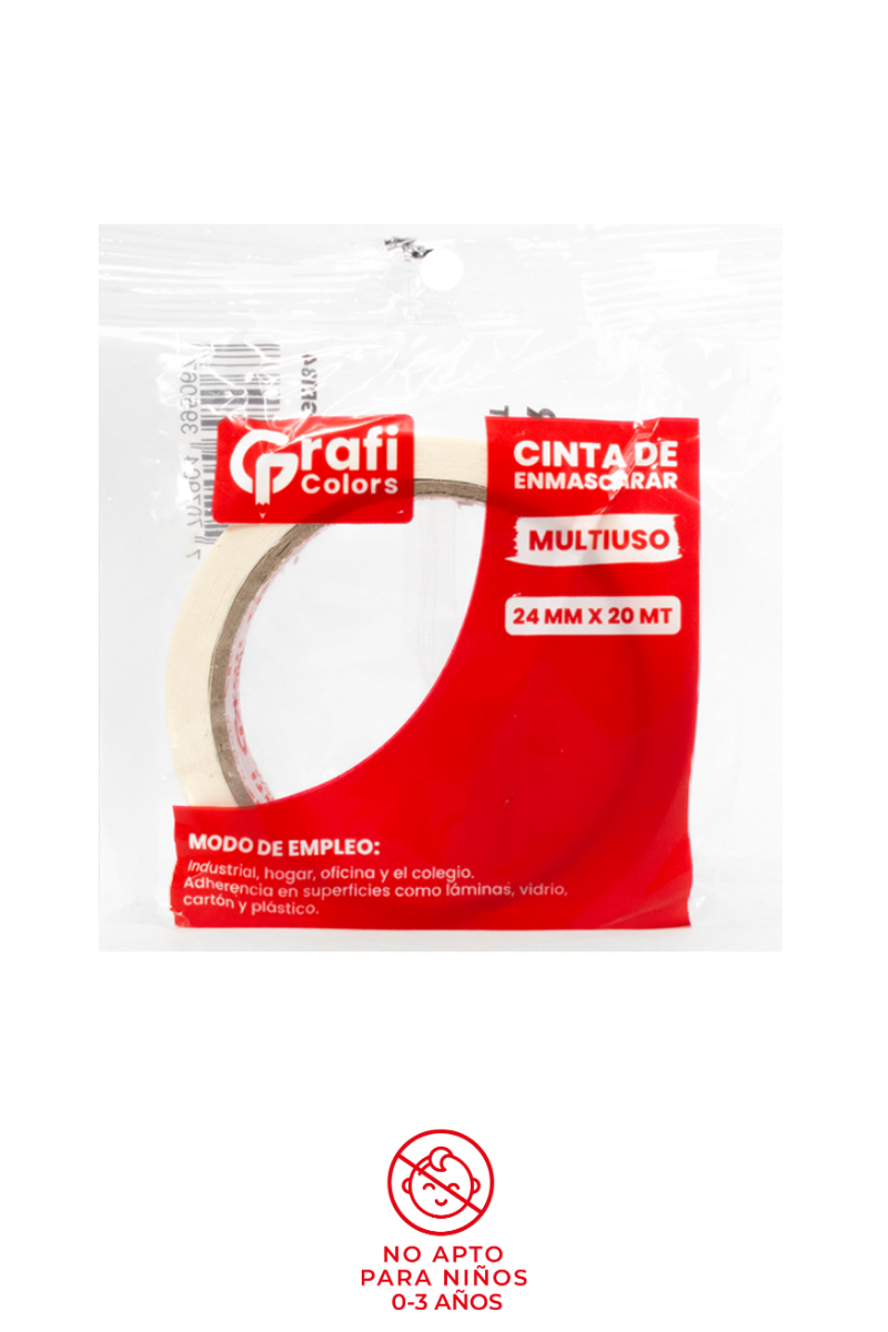 Cinta de Enmascarar Multiuso Grafi Colors 24mm x 20mts