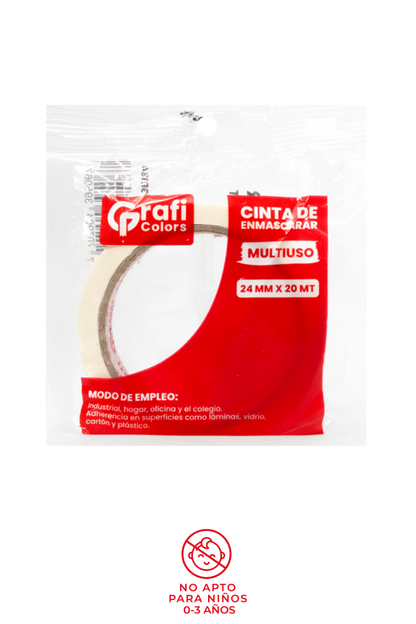 Cinta de Enmascarar Multiuso Grafi Colors 24mm x 20mts