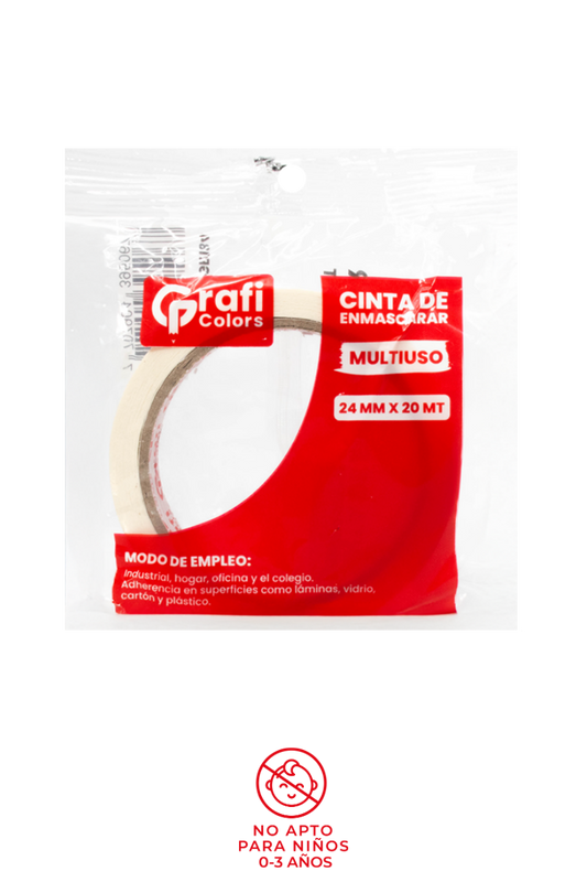Cinta de Enmascarar Multiuso Grafi Colors 24mm x 20mts