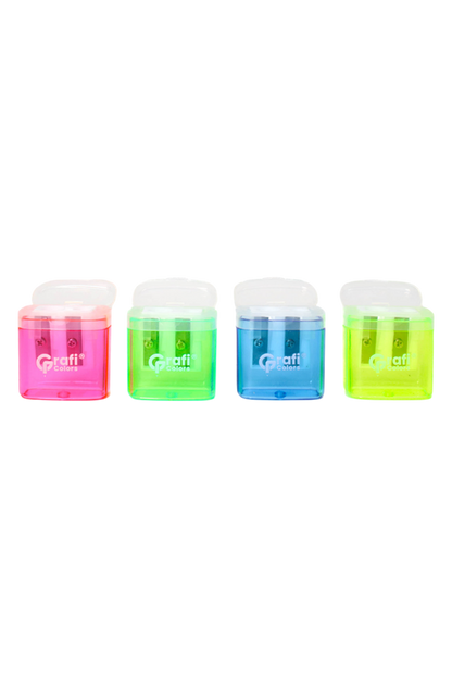 Sacapuntas Grafi Colors Doble filo  con Depósito  Colores Surtidos