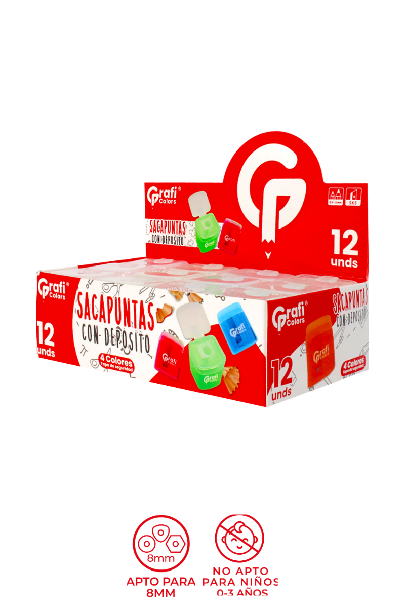 Sacapuntas  Grafi Colors  Con Deposito Colores Surtidos