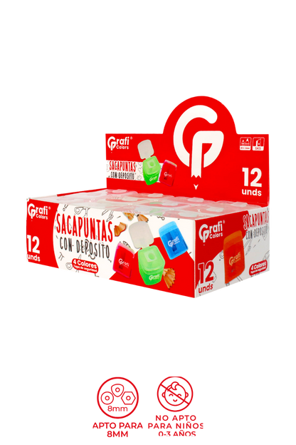 Sacapuntas  Grafi Colors  Con Deposito Colores Surtidos