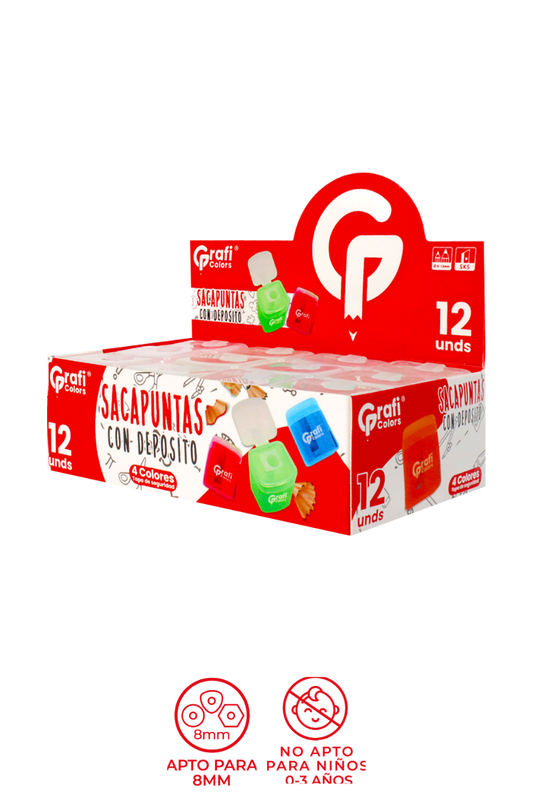 Sacapuntas  Grafi Colors  Con Deposito Colores Surtidos
