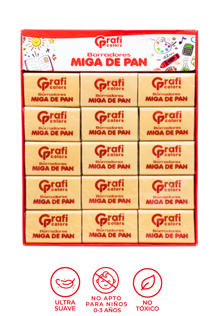 Borrador Grafi Colors Miga De Pan X 30 Amarillo