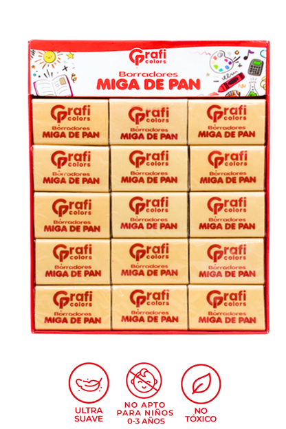 Borrador Grafi Colors Miga De Pan X 30 Amarillo