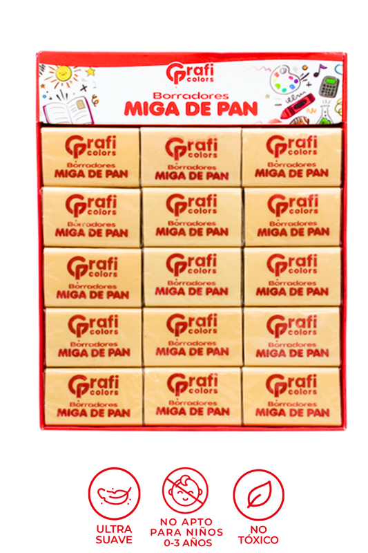 Borrador Grafi Colors Miga De Pan X 30 Amarillo