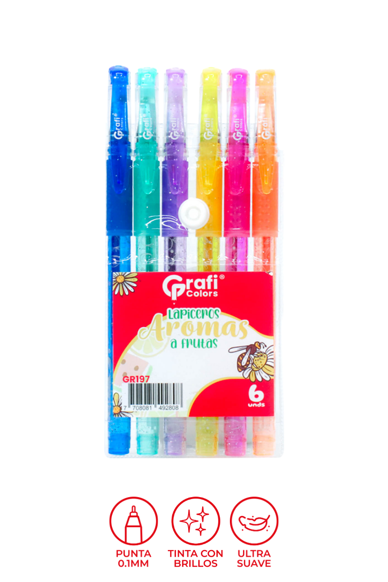 Lapiceros Grafi Colors Frutas x 6 Unidades