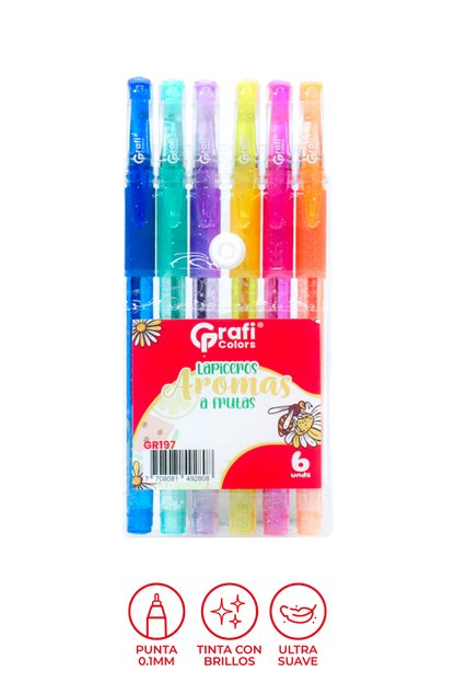 Lapiceros Grafi Colors Frutas x 6 Unidades