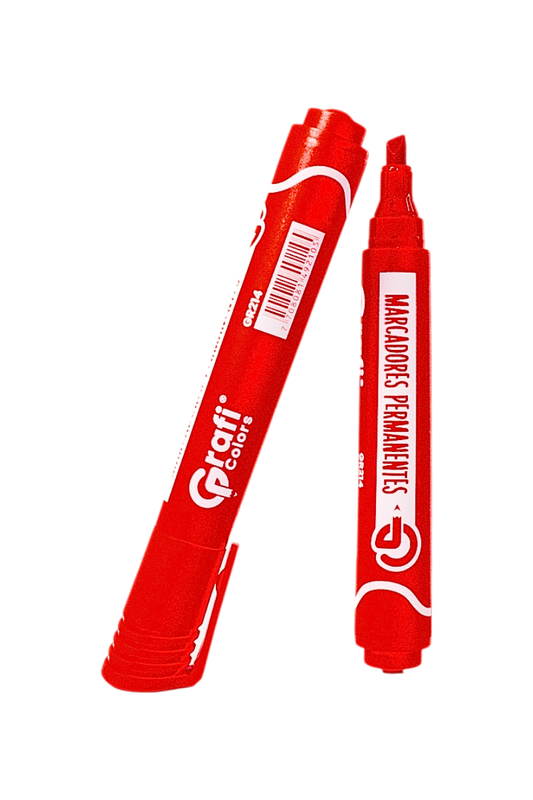 Marcador Grafi Colors Permanente Rojo x 12 Unidades