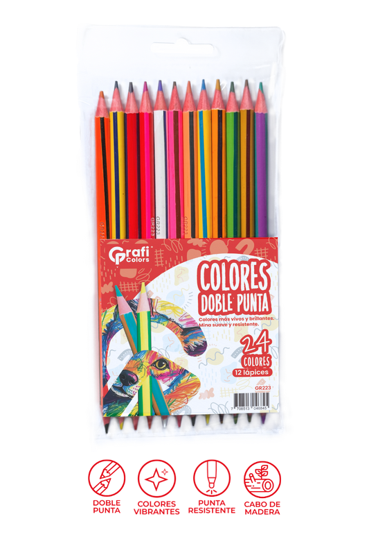 Colores Grafi Colors Doble Punta x 12 Unidades 24 Colores