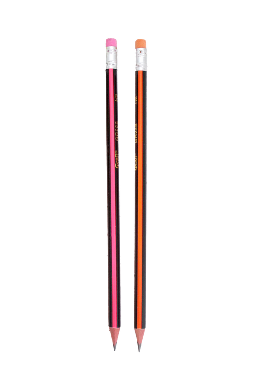 Lápiz Negro HB  Grafi Colors Triangular x 12 Unidades, Cuerpo Color Neón