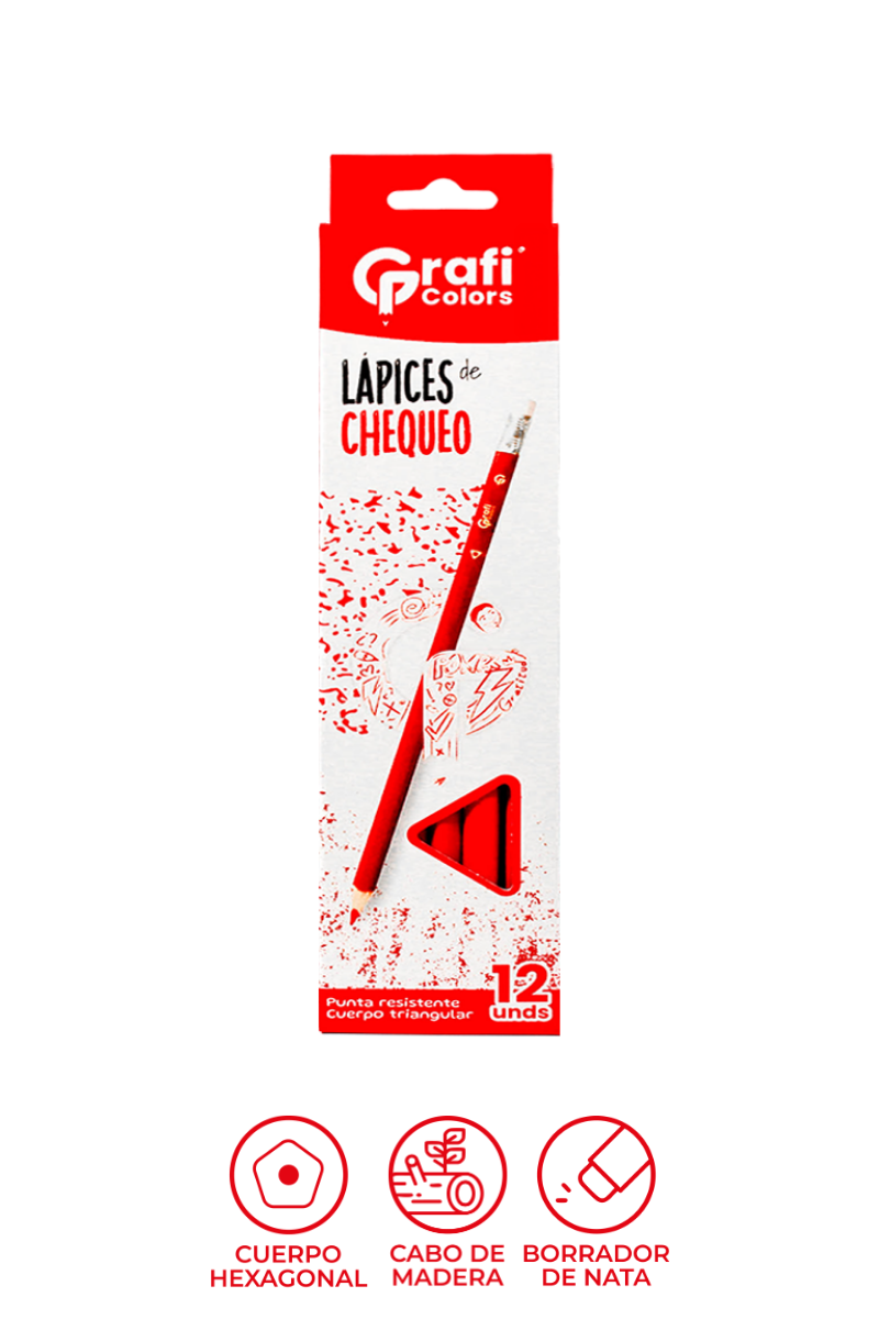 Lápiz Rojo Grafi Colors Triangular x 12 Unidades