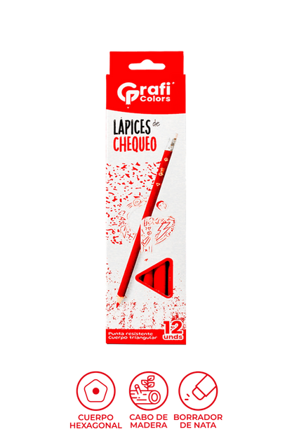 Lápiz Rojo Grafi Colors Triangular x 12 Unidades