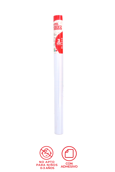 Rollo Papel Adhesivo Grafi Colors  Blanco 3 Mts