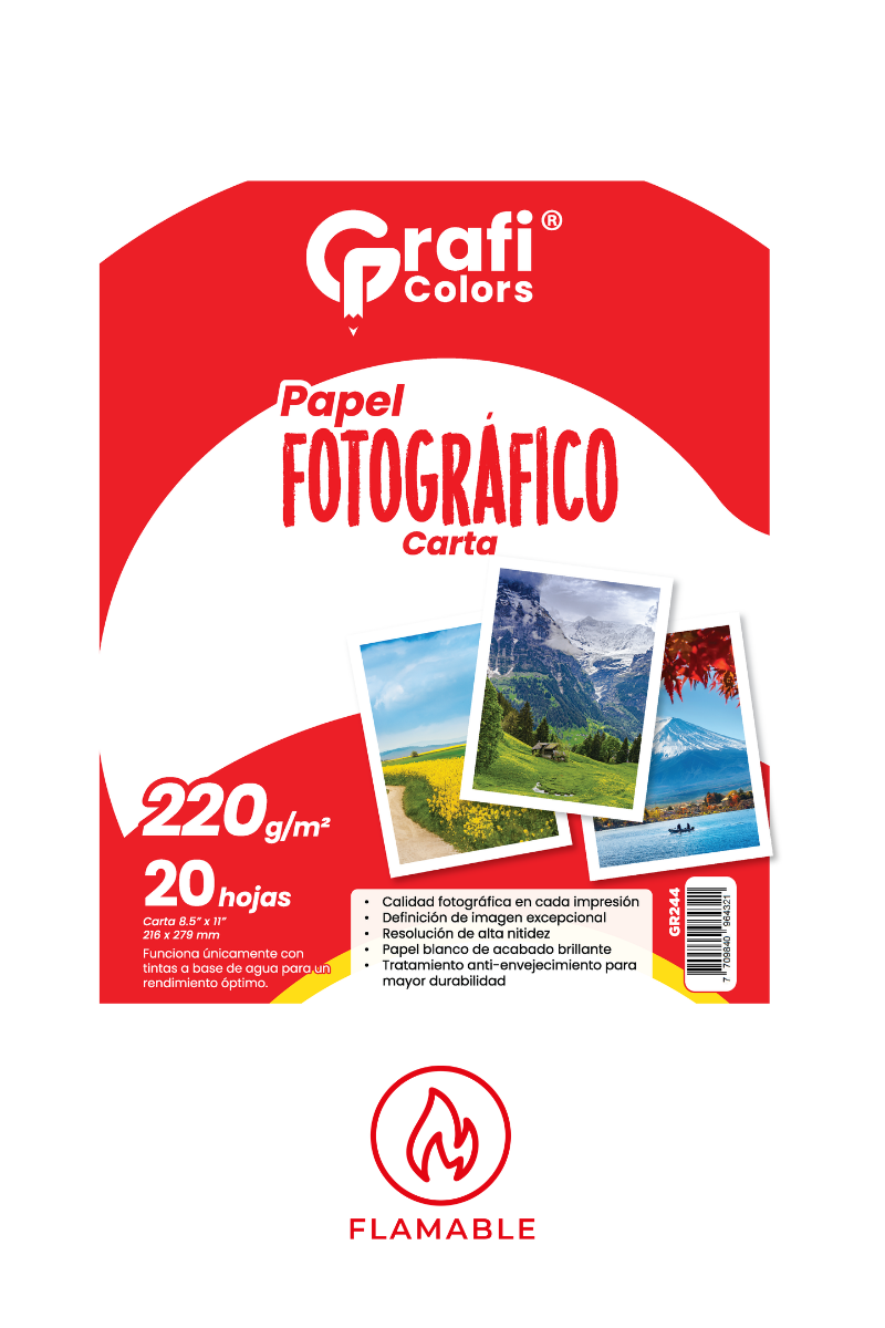 PAPEL FOTOGRÁFICO CARTA GRAFI COLORS X20 220 GR