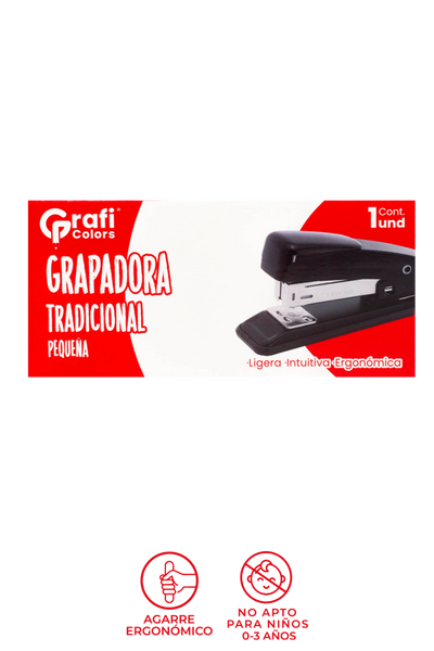 Grapadora Grafi Colors Negra   Pequeña