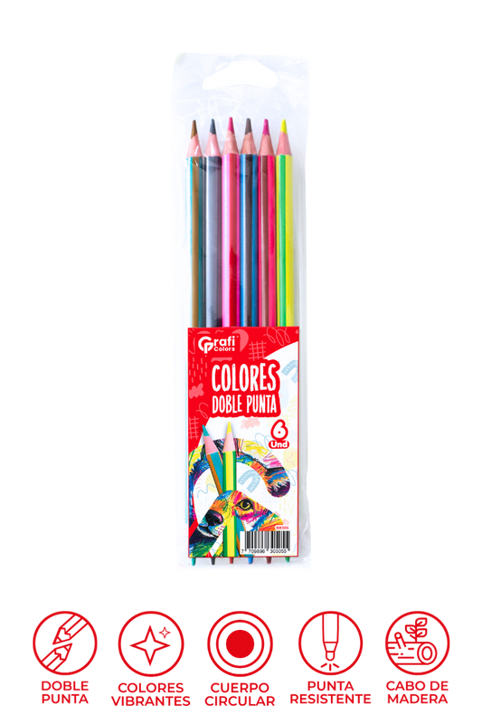 Colores Doble Punta Grafi Colors X6 Lapices 12 Colores