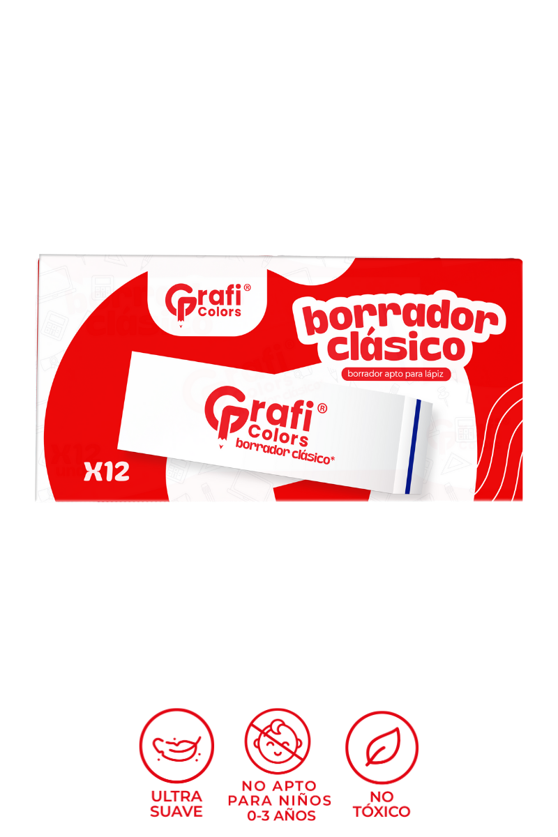 Borrador Blanco Raya Azul Grafi Colors