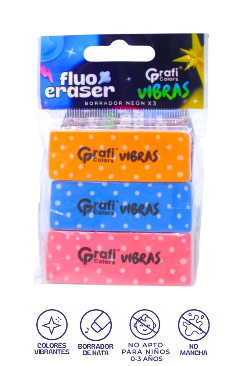 Borrador Fluo Eraser Vibras Grafi Colors