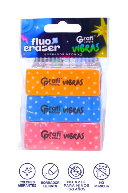 Borrador Fluo Eraser Vibras Grafi Colors