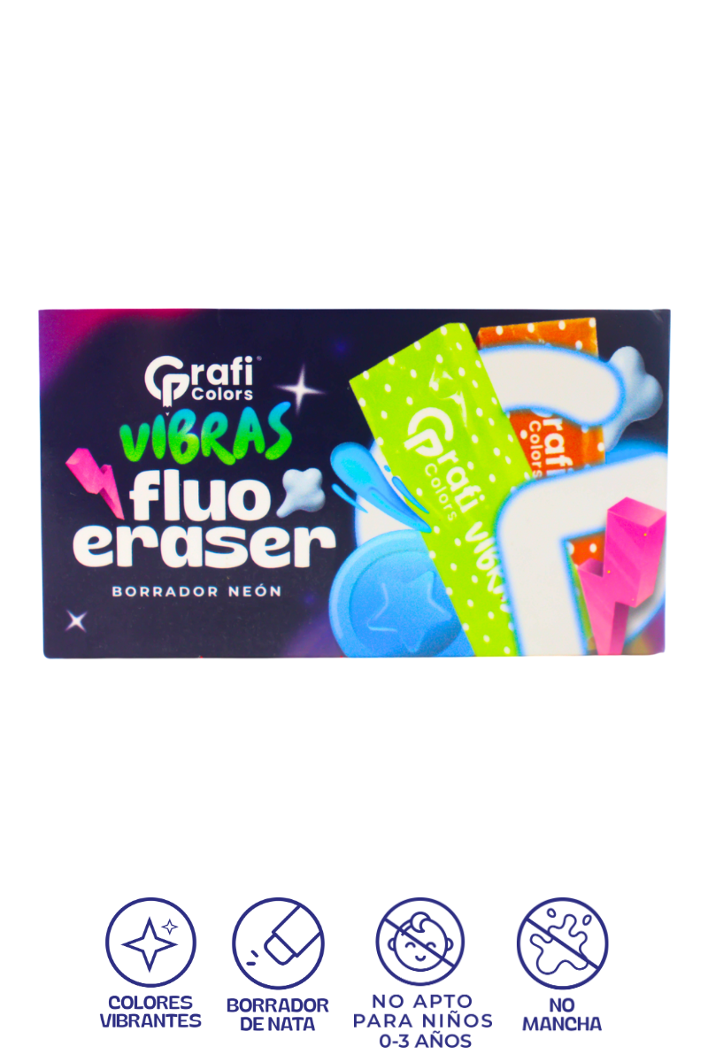 Borrador Grafi Colors Vibras Neon x 20 Unidades