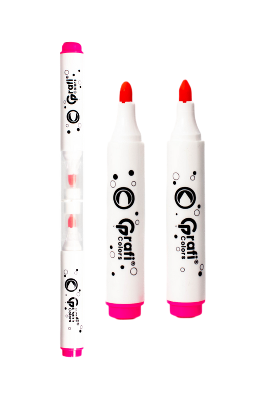 Estuche Marcadores Twin Point Grafi Colors Doble Punta (Punta Bala y Punta Cónica) x 12 Colores, 24 Unidades