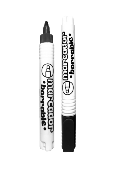 Marcador Borrable Grafi Colors X 12 Punta Bala Negro
