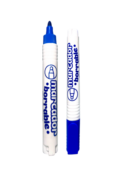 Marcador Borrable Grafi Colors X 12 Punta Bala Azul