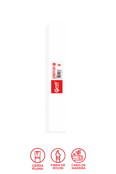 Pincel Grafi Colors Nylon Plano # 01 X 12 Unidades