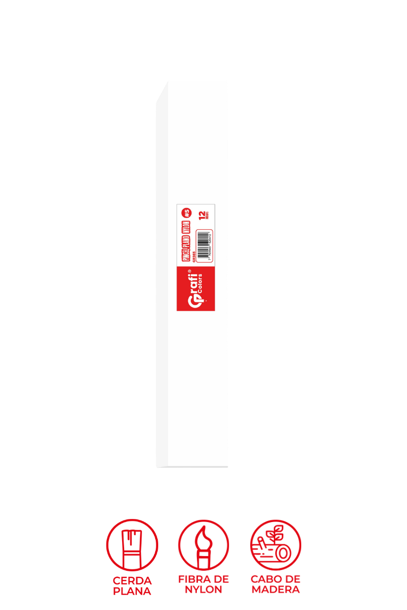 Pincel Grafi Colors Nylon Plano # 05 X 12 Unidades