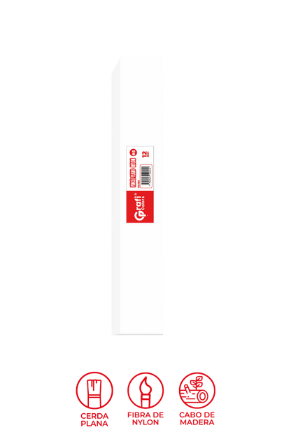 Pincel Grafi Colors Nylon Plano # 05 X 12 Unidades