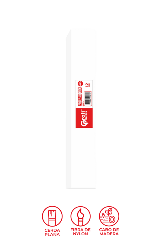 Pincel Grafi Colors Nylon Plano # 10 X 12 Unidades