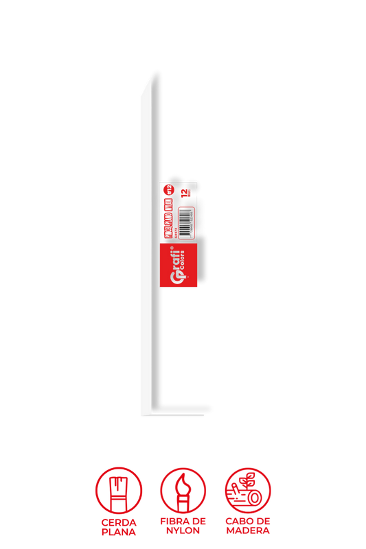 Pincel Grafi Colors Nylon Plano # 12 X 12 Unidades