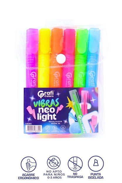 Resaltador Neon X 6 Vibras Bolsa